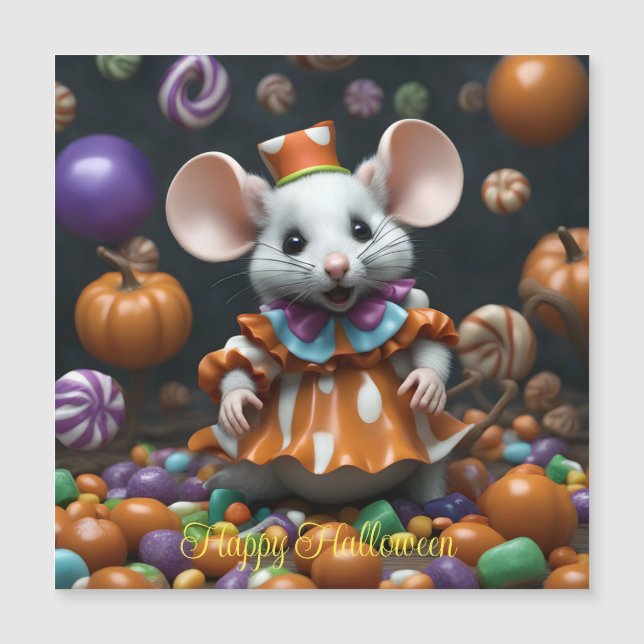 cute mouse halloween personalized custom card  (Front)