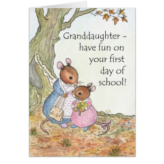 Cute Mouse Have fun New School Granddaughter Cards
