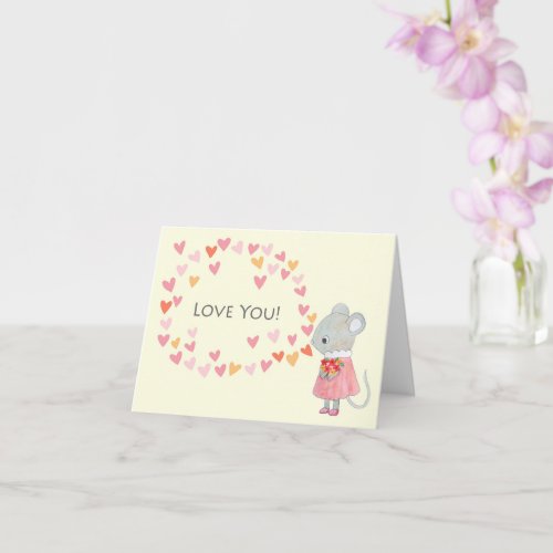 Cute Mouse I love You Valentines day Anniversary  Card