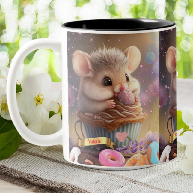 Cute Mouse in a cup sweet treats Personalized Mug (Creator Uploaded)
