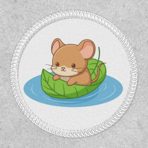 Cute Mouse in a Leaf Boat Patch