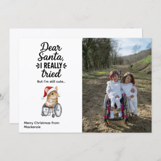Cute Mouse in a Wheelchair Inclusive Christmas Holiday Card