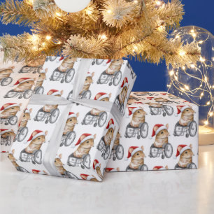 Cute Mouse in a Wheelchair Inclusive Christmas Wrapping Paper