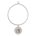 Cute Mouse in Floral Teapot Illustration Bangle Bracelet