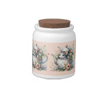 Cute Mouse in Floral Teapot Illustration Teapot Candy Jar