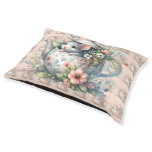 Cute Mouse in Floral Teapot Illustration Teapot Pet Bed
