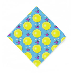 Cute mouse in watering can with balloon cartoon  bandana