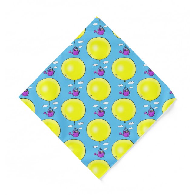 Cute mouse in watering can with balloon cartoon  bandana (Front)