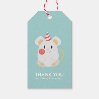 Cute Mouse Kids Birthday Party Gift Tags