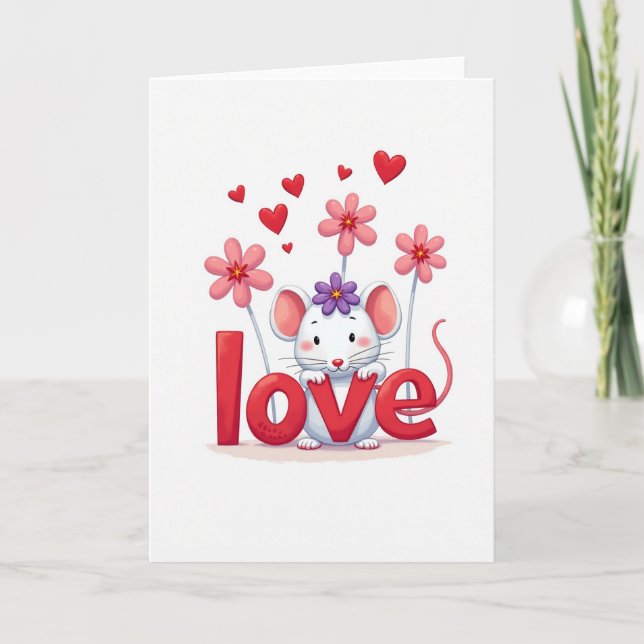 Cute Mouse Love Card (Front)
