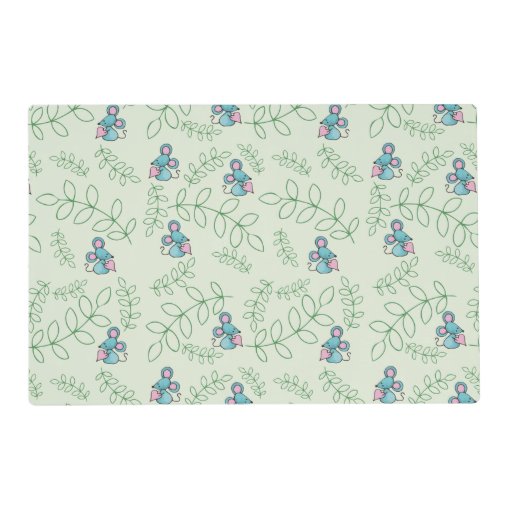 Cute Mouse Loves Kitty Cat Placemat Zazzle