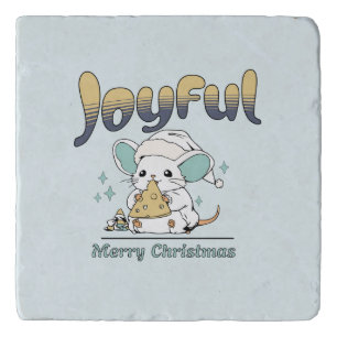 Cute Mouse Merry Christmas Trivet
