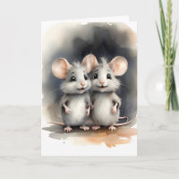 Cute Mouse Mice Best Pals Friends Portrait Blank