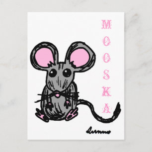 Cute Mouse Mooska Postcard