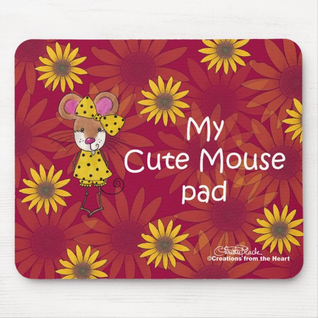 "Cute Mouse" Pad Mouse Pad (Front)