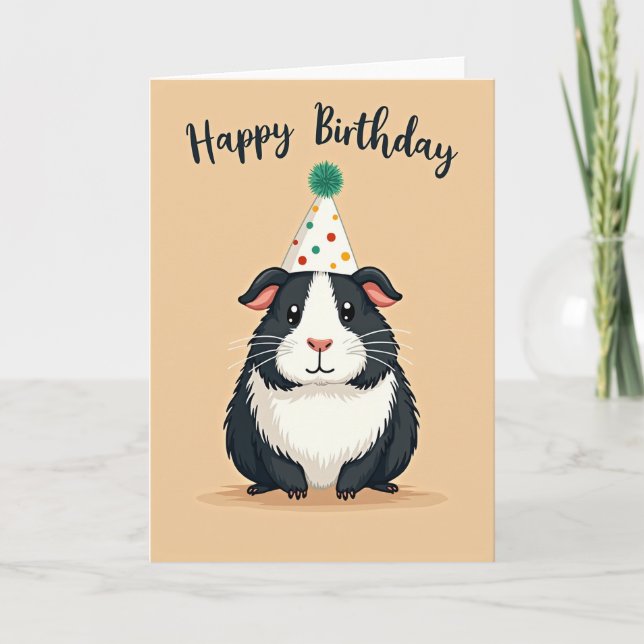 Cute Mouse Party Hat Card (Front)