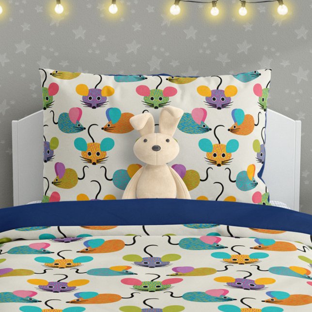 Cute Mouse Pattern on Cream Pillow Case (Creator Uploaded)