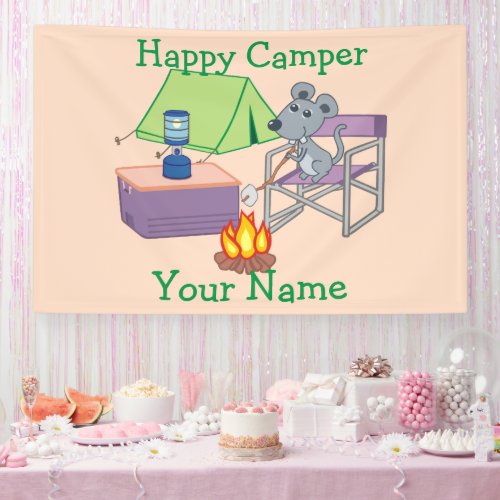 Cute Mouse Personalized Happy Camper Banner