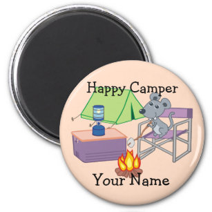 Cute Mouse Personalized Happy Camper  Magnet