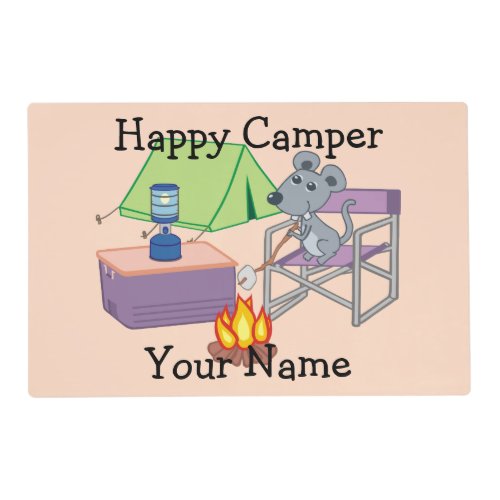 Cute Mouse Personalized Happy Camper Placemat