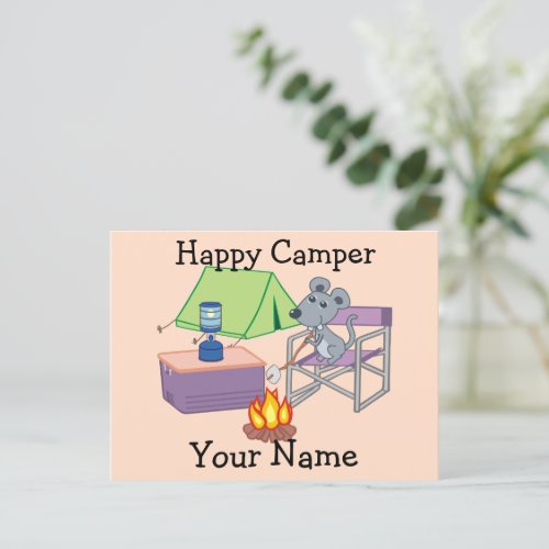 Cute Mouse Personalized Happy Camper Postcard