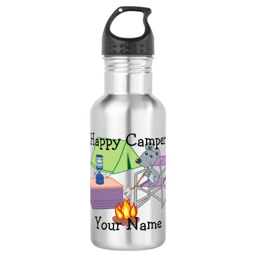 Cute Mouse Personalized Happy Camper Stainless Steel Water Bottle