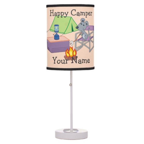 Cute Mouse Personalized Happy Camper Table Lamp