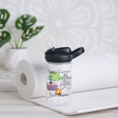 Cute Mouse Personalized Happy Camper Water Bottle