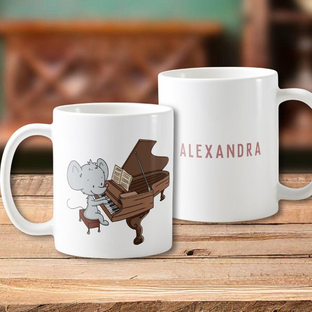 Cute Mouse Pianist Personalized Coffee Mug (Creator Uploaded)