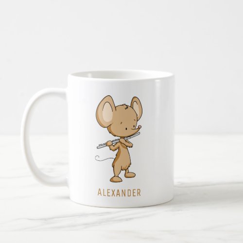 Cute Mouse Playing Flute Personalized Coffee Mug