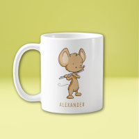 Cute Mouse Playing Flute Personalized