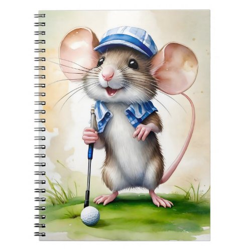 Cute Mouse Playing Golf  Notebook