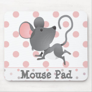 Cute Mouse Polka Dots Mouse Pad