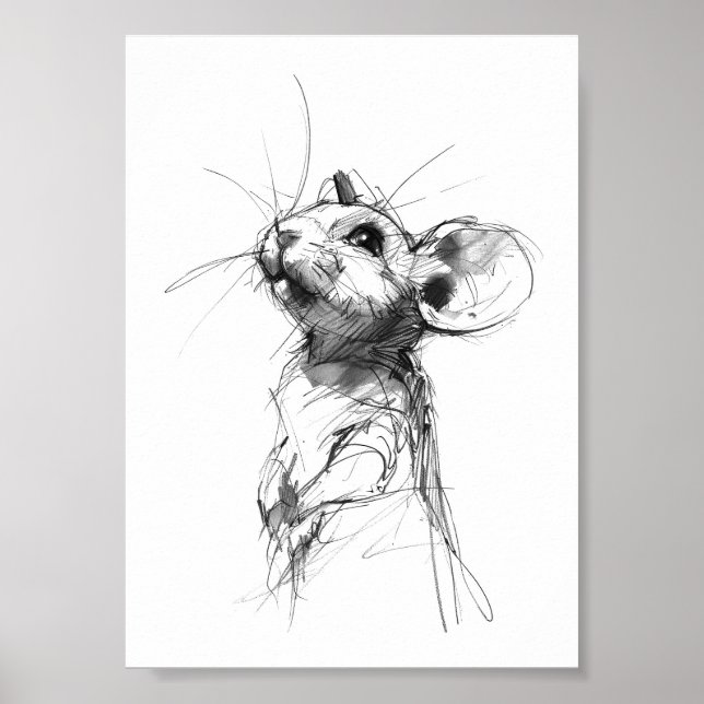 Cute Mouse Portrait  Poster (Front)