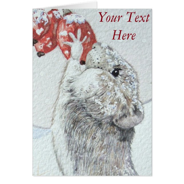 cute mouse snow scene wildlife cards (Front)
