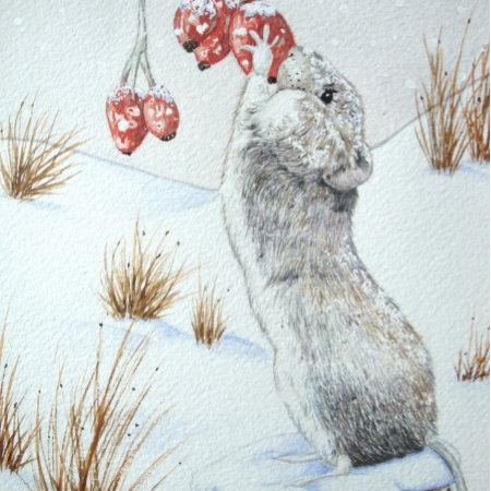 Cute Mouse Snow Scene Wildlife For Chrismas Jigsaw Puzzle