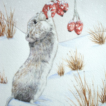 Cute Mouse Snow Scene Winter Wildlife Teapot by artoriginals at Zazzle