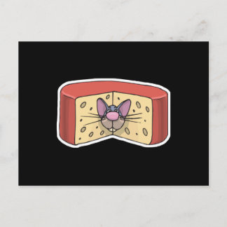 cute mouse stuck in cheese postcard