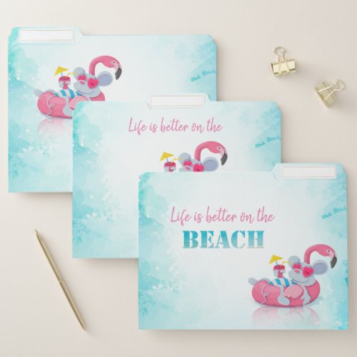 Cute Mouse  Stylish Beach   File Folder