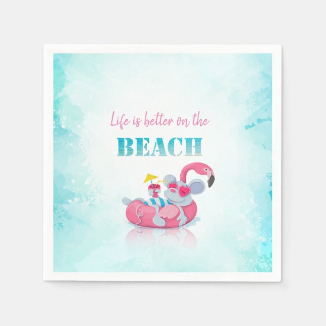 Cute Mouse  Stylish Beach   Napkins (Front)