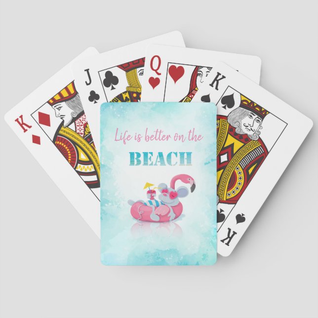 Cute Mouse  Stylish Beach  Poker Cards (Back)