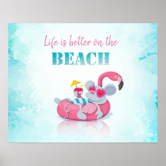 Cute Mouse  Stylish Beach Poster (Front)