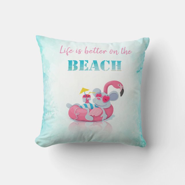 Cute Mouse  Stylish Beach Throw Pillow (Front)