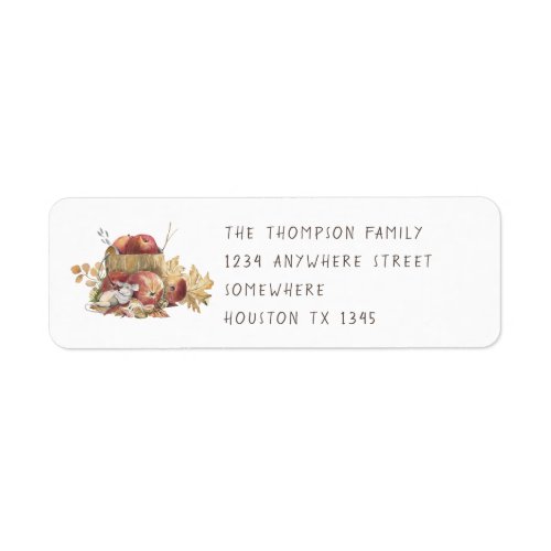 Cute Mouse Thanksgiving Return Name Address Label