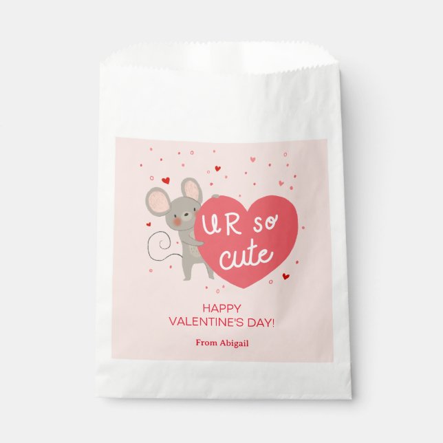 Cute Mouse Valentine  Favor Bag (Front)