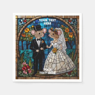 Cute Mouse Wedding Couple Napkins