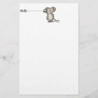 Cute Mouse with a can phone by Send2Smiles Stationery