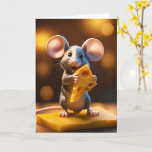 Cute Mouse with Cheese Card