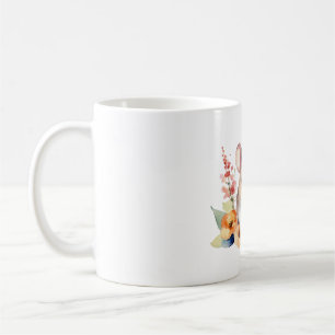 Cute mouse with flowers watercolor style coffee mug