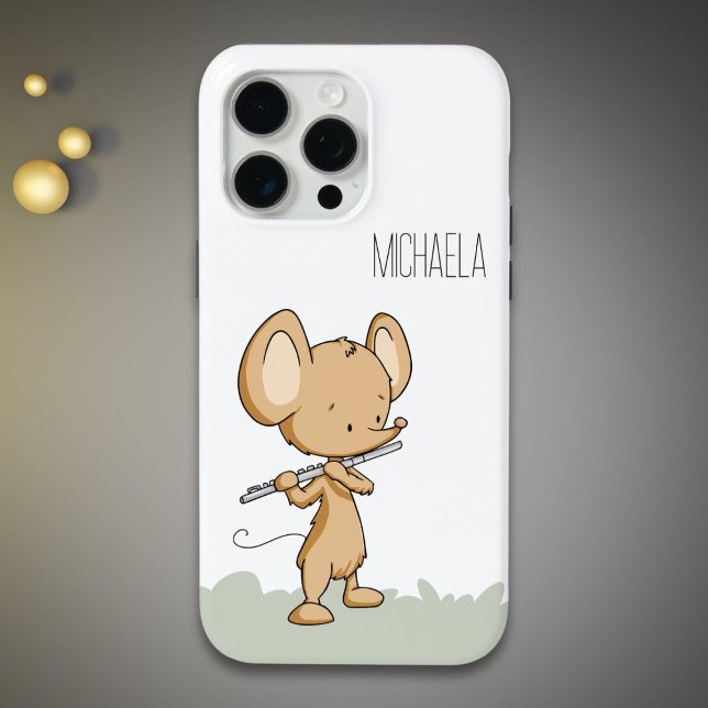 Cute Mouse with Flute Music  Case-Mate iPhone Case (Creator Uploaded)